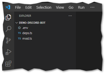 An image representing the folder structure opened in VS Code